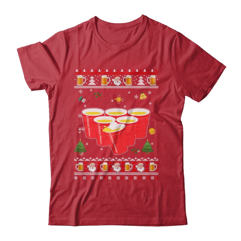 Beer Pong Drinking Game Ugly Christmas Sweater Funny Gift Shirt