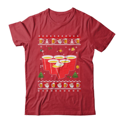 Beer Pong Drinking Game Ugly Christmas Sweater Funny Gift Shirt Sweatshirt Teecentury