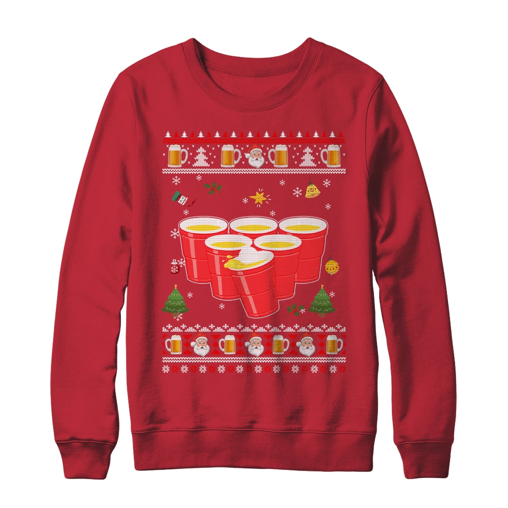 Beer Pong Drinking Game Ugly Christmas Sweater Funny Gift Shirt Sweatshirt Teecentury