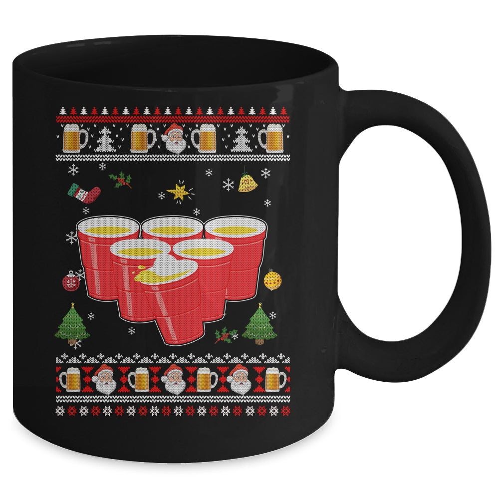 Beer Pong Drinking Game Ugly Christmas Sweater Funny Gift Mug Coffee Mug | Teecentury.com