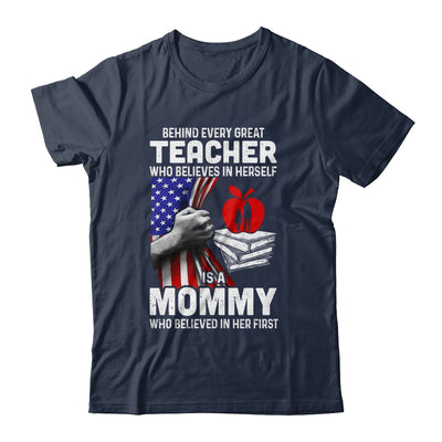 Behind Every Great Teacher Is A Great Dad July Of 4th T-Shirt & Hoodie | Teecentury.com