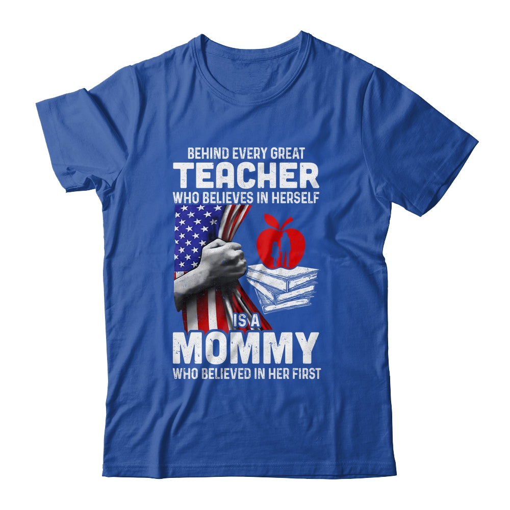 Behind Every Great Teacher Is A Great Dad July Of 4th T-Shirt & Hoodie | Teecentury.com