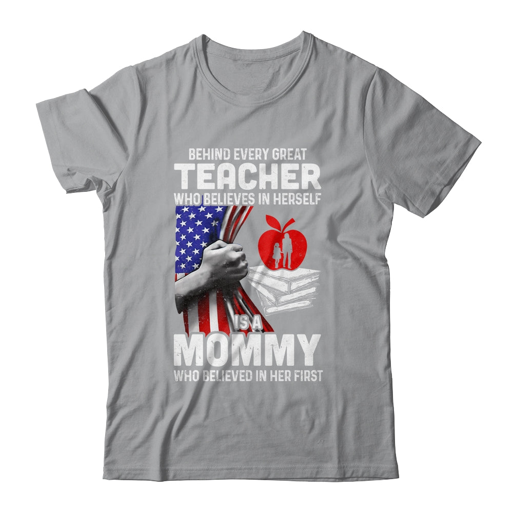 Behind Every Great Teacher Is A Great Dad July Of 4th T-Shirt & Hoodie | Teecentury.com