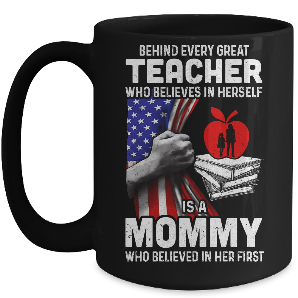 Behind Every Great Teacher Is A Great Dad July Of 4th Mug Coffee Mug | Teecentury.com