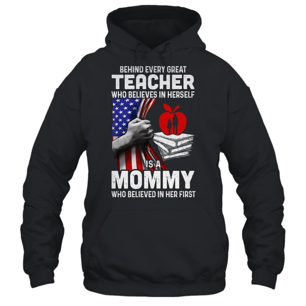 Behind Every Great Teacher Is A Great Dad July Of 4th T-Shirt & Hoodie | Teecentury.com