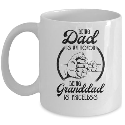 Being Dad Is An Honor Being Granddad Is Priceless Vintage Mug Coffee Mug | Teecentury.com