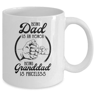 Being Dad Is An Honor Being Granddad Is Priceless Vintage Mug Coffee Mug | Teecentury.com
