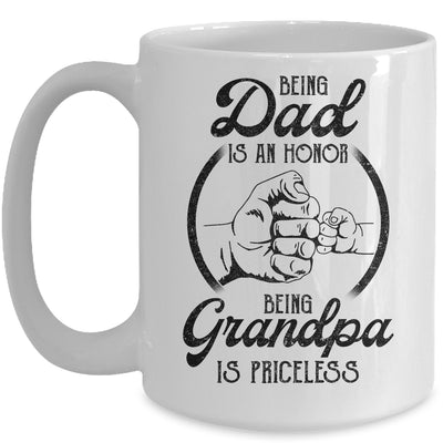 Being Dad Is An Honor Being Grandpa Is Priceless Vintage Mug Coffee Mug | Teecentury.com