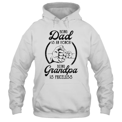 Being Dad Is An Honor Being Grandpa Is Priceless Vintage T-Shirt & Hoodie | Teecentury.com