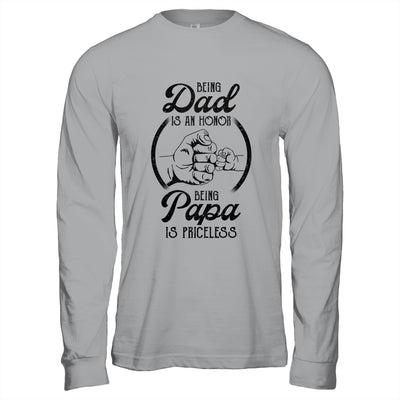Being Dad Is An Honor Being Papa Is Priceless Vintage T-Shirt & Hoodie | Teecentury.com