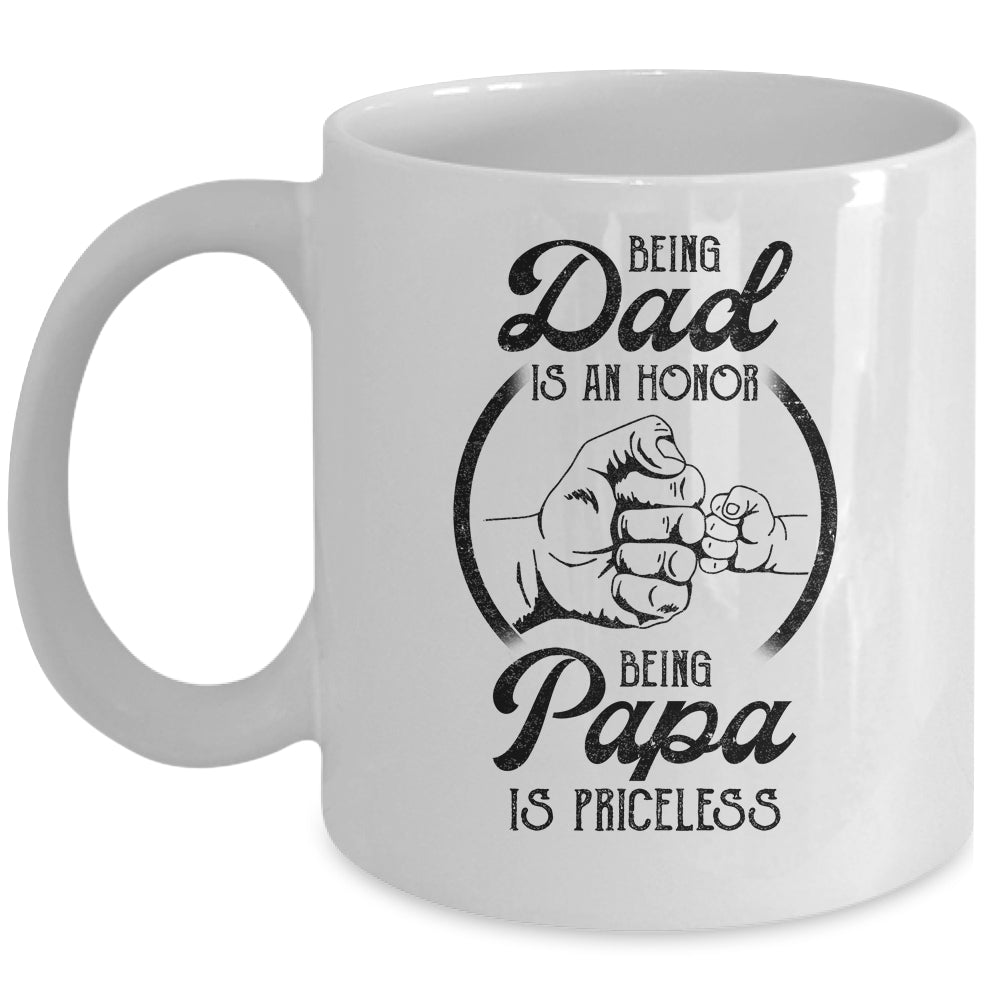 Being Dad Is An Honor Being Papa Is Priceless Vintage Mug Coffee Mug | Teecentury.com