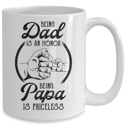 Being Dad Is An Honor Being Papa Is Priceless Vintage Mug Coffee Mug | Teecentury.com