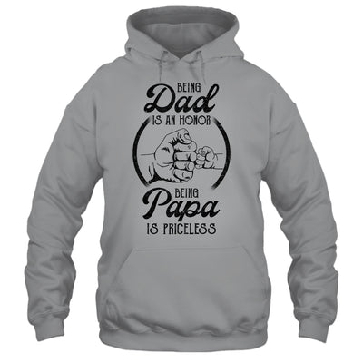 Being Dad Is An Honor Being Papa Is Priceless Vintage T-Shirt & Hoodie | Teecentury.com