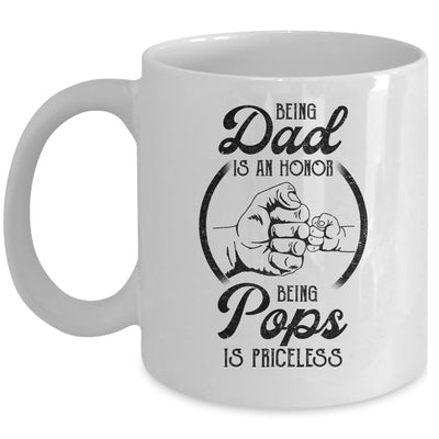 Being Dad Is An Honor Being Pops Is Priceless Vintage Mug Coffee Mug | Teecentury.com