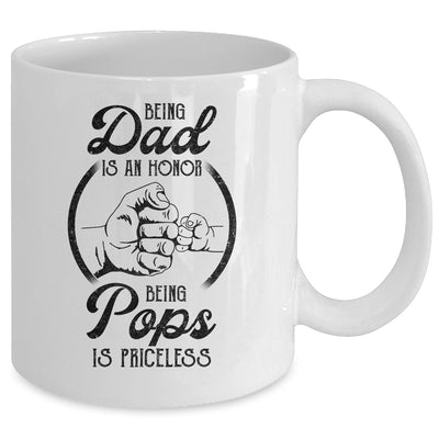 Being Dad Is An Honor Being Pops Is Priceless Vintage Mug Coffee Mug | Teecentury.com