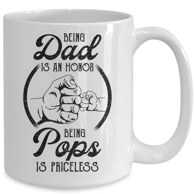 Being Dad Is An Honor Being Pops Is Priceless Vintage Mug Coffee Mug | Teecentury.com