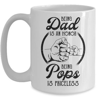 Being Dad Is An Honor Being Pops Is Priceless Vintage Mug Coffee Mug | Teecentury.com