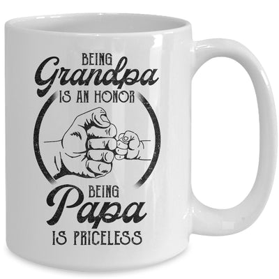 Being Grandpa Is An Honor Being Papa Is Priceless Father Day Mug Coffee Mug | Teecentury.com