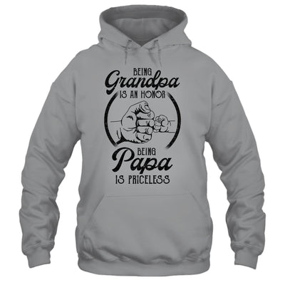 Being Grandpa Is An Honor Being Papa Is Priceless Father Day T-Shirt & Hoodie | Teecentury.com