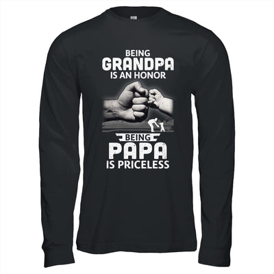 Being Grandpa Is An Honor Being Papa Is Priceless Father T-Shirt & Hoodie | Teecentury.com