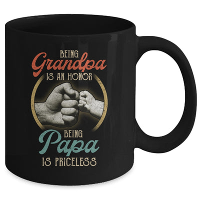 Being Grandpa Is An Honor Being Papa Is Priceless Vintage Mug Coffee Mug | Teecentury.com