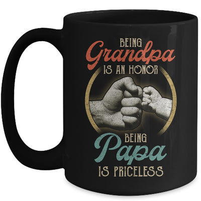 Being Grandpa Is An Honor Being Papa Is Priceless Vintage Mug Coffee Mug | Teecentury.com