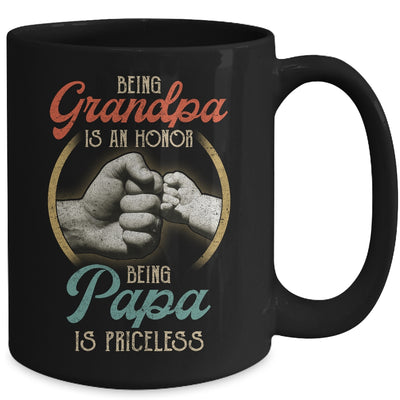 Being Grandpa Is An Honor Being Papa Is Priceless Vintage Mug Coffee Mug | Teecentury.com
