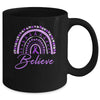 Believe Rainbow Epilepsy Awareness Purple Ribbon Mug | teecentury