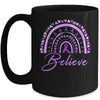 Believe Rainbow Epilepsy Awareness Purple Ribbon Mug | teecentury