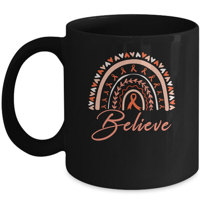 Believe Rainbow Leukemia MS Awareness Orange Ribbon Mug | teecentury