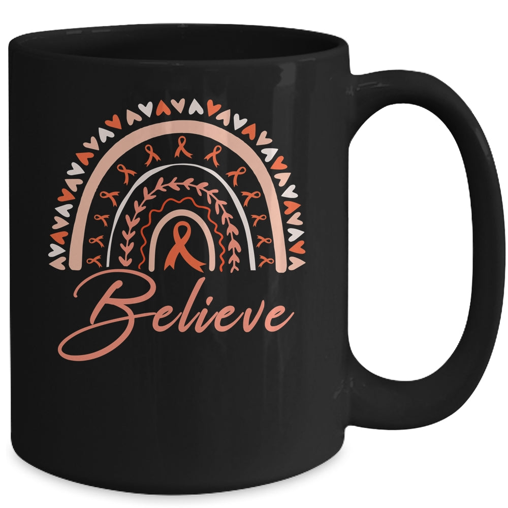 Believe Rainbow Leukemia MS Awareness Orange Ribbon Mug | teecentury
