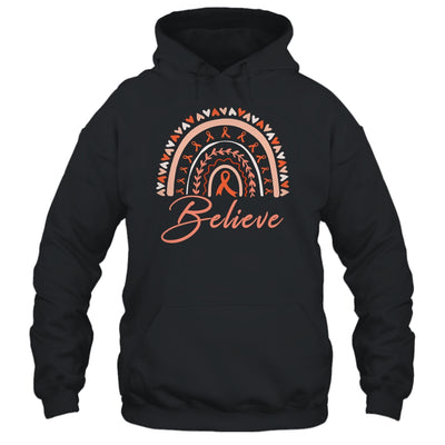 Believe Rainbow Leukemia MS Awareness Orange Ribbon Shirt & Tank Top | teecentury