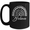 Believe Rainbow Lung Cancer Awareness White Ribbon Mug | teecentury