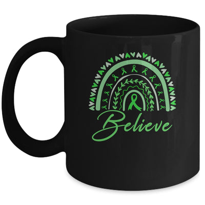 Believe Rainbow Mental Health Awareness Green Ribbon Mug | teecentury