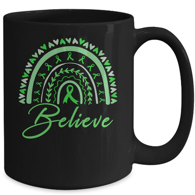 Believe Rainbow Mental Health Awareness Green Ribbon Mug | teecentury