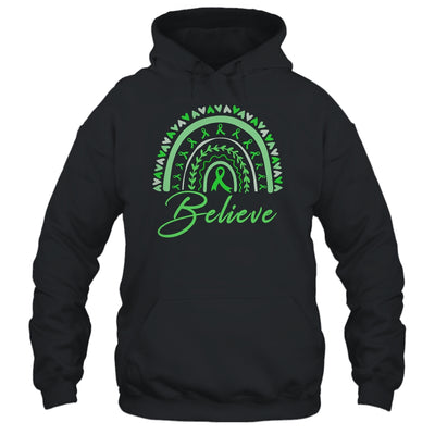 Believe Rainbow Mental Health Awareness Green Ribbon Shirt & Tank Top | teecentury