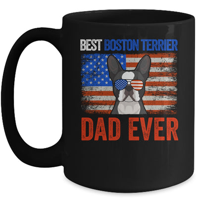 Best Boston Terrier Dad Ever American Flag Fathers Day Mug Coffee Mug | Teecentury.com