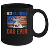 Best Bull Terrier Dad Ever American Flag Fathers Day Mug Coffee Mug | Teecentury.com