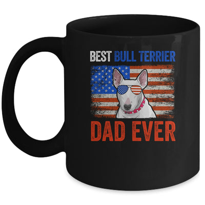 Best Bull Terrier Dad Ever American Flag Fathers Day Mug Coffee Mug | Teecentury.com