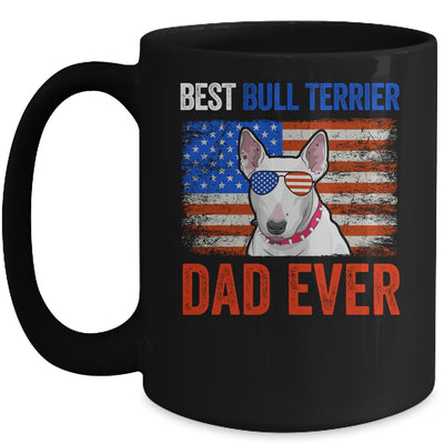 Best Bull Terrier Dad Ever American Flag Fathers Day Mug Coffee Mug | Teecentury.com