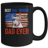 Best Bull Terrier Dad Ever American Flag Fathers Day Mug Coffee Mug | Teecentury.com