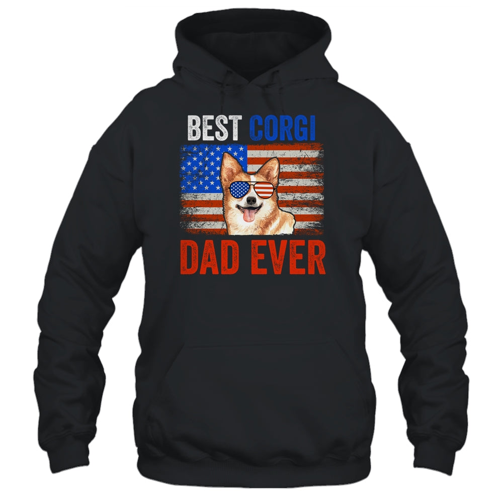 Best Corgi Dad Ever American Flag Fathers Day T-Shirt & Hoodie | Teecentury.com