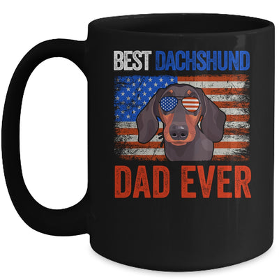 Best Dachshund Dad Ever American Flag Fathers Day Mug Coffee Mug | Teecentury.com