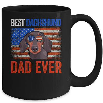 Best Dachshund Dad Ever American Flag Fathers Day Mug Coffee Mug | Teecentury.com