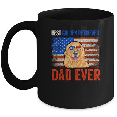 Best Golden Retriever Dad Ever American Flag Fathers Day Mug Coffee Mug | Teecentury.com