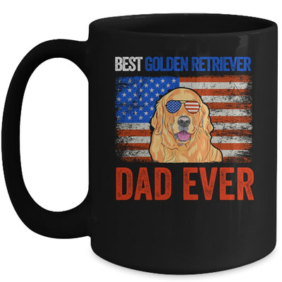 Best Golden Retriever Dad Ever American Flag Fathers Day Mug Coffee Mug | Teecentury.com