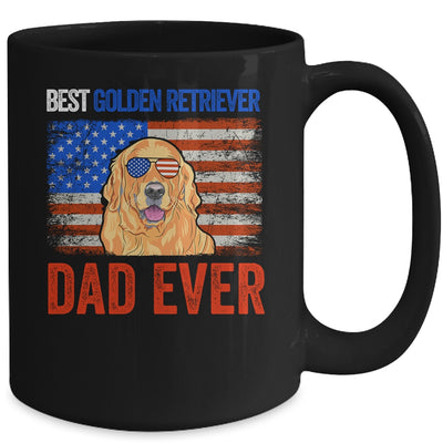 Best Golden Retriever Dad Ever American Flag Fathers Day Mug Coffee Mug | Teecentury.com