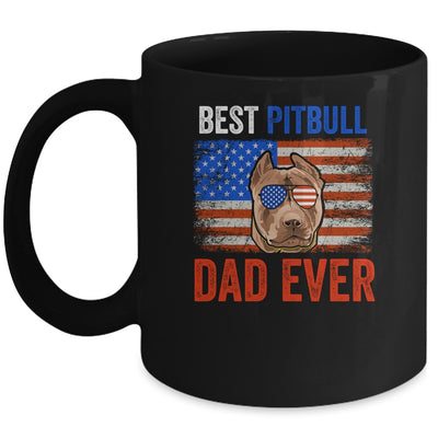 Best Pitbull Dad Ever American Flag Fathers Day Mug Coffee Mug | Teecentury.com