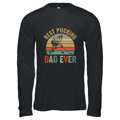 Best Pucking Dad Ever Funny Fathers Day Hockey Pun T-Shirt & Hoodie | Teecentury.com
