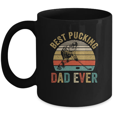 Best Pucking Dad Ever Funny Fathers Day Hockey Pun Mug Coffee Mug | Teecentury.com